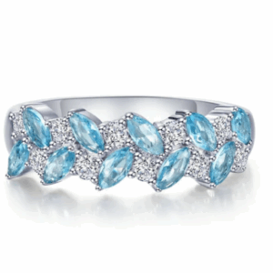 Blue Leaf Canopy Ring Size 7