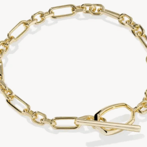 Sylvia Gold Metal Link and Chain Bracelet