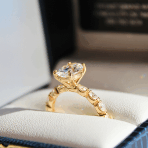 1.59 CT Oval Diamond Engagement Ring in 14K Yellow Gold