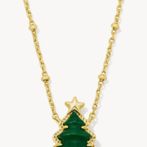 New Holiday Tree Gold Short Pendant Necklace
